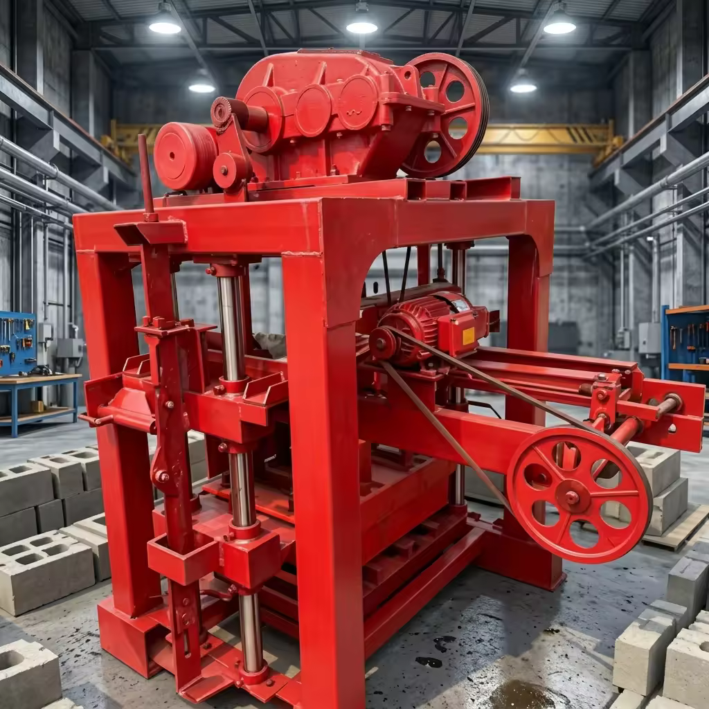 Hongfan 4-40 Hollow Block Semi-Automatic Hydraulic Cement Brick Molding Machine Engine Gearbox Bearing Easy Operate for Highway