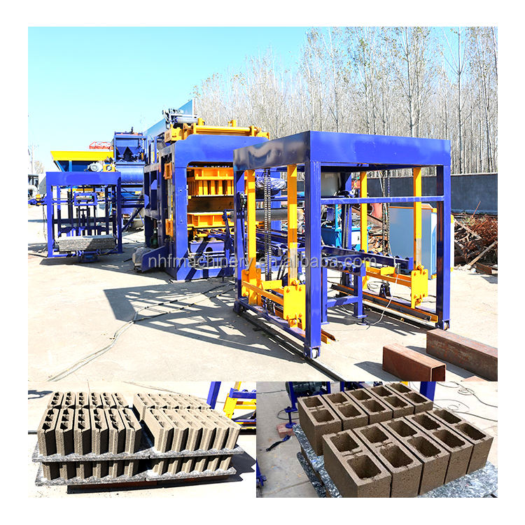 QT8-15 Fully Automatic High-Yield Brick Making Machine Cement Hollow Block Production Line with PLC Components 220V 440V